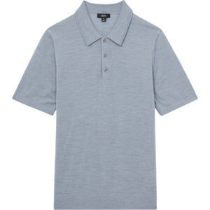 REISS MANOR Merino Wool Short Sleeve Polo Shirt